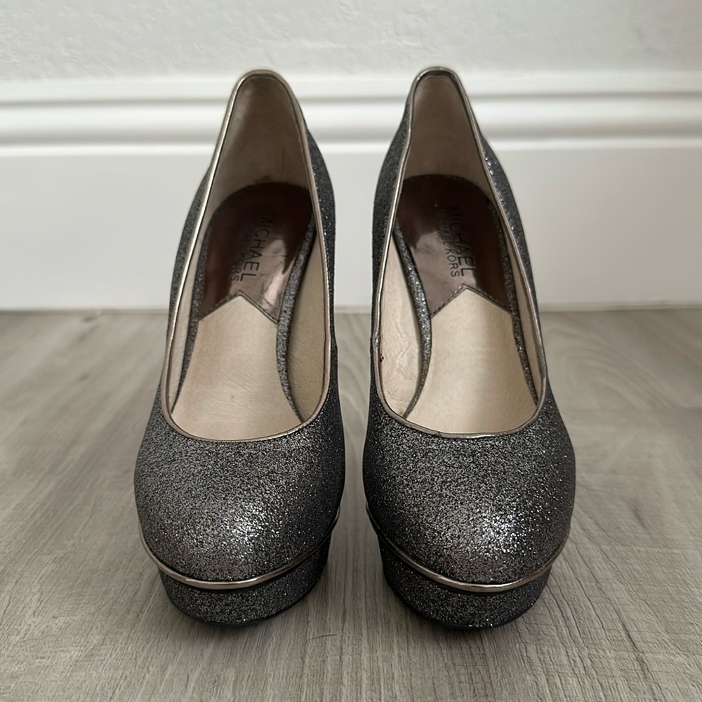 Michael Kors Gideon Pump Glitter Sparkle Color Gun metal